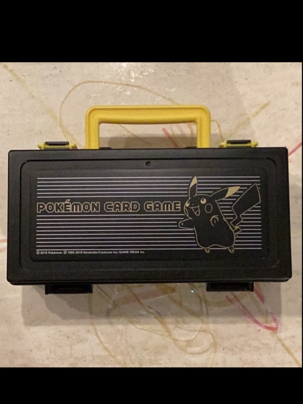 Pokemon Cards Box 2019 Nintendo Pikachu Logo Storage Carry Case Holder Handle